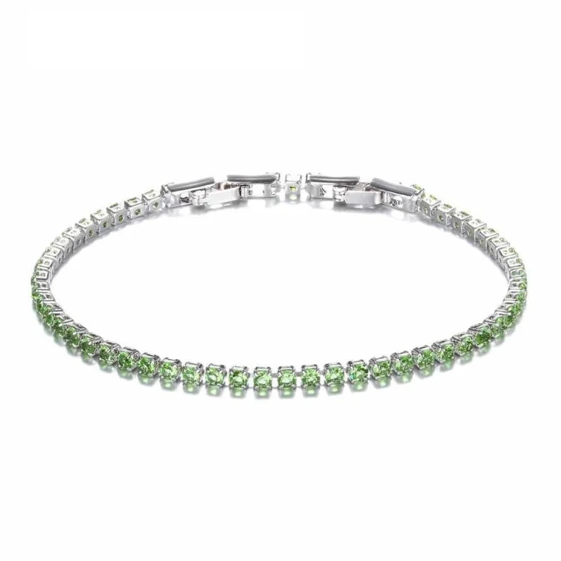 Zilveren Tennisarmband met Zirkonia Licht Groen | Armbanden