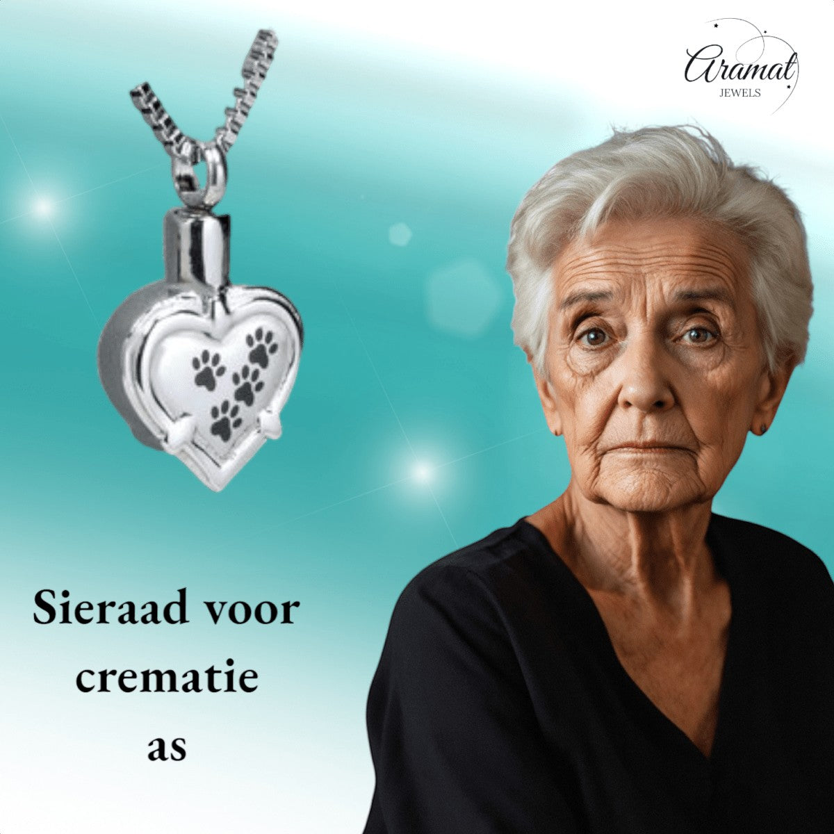 Ashanger hart pootafdrukken – troost & herinnering - Aramat Jewels - Gedenkhangers - cadeautip