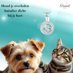 Ronde ashanger met 3 hartjes & kristalrand