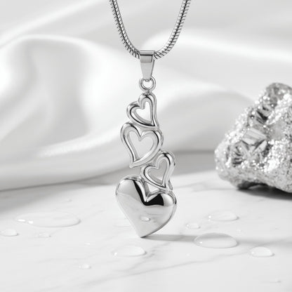 Ashanger vier harten – symbolisch rouwsieraad staal - Aramat Jewels - Gedenkhangers - cadeautip