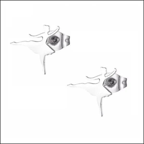 Ballerina Oorstekers RVS – Zilverkleur 11mm - Aramat Jewels - Oorbellen - cadeautip
