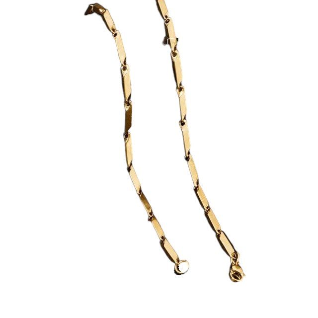 Bamboo Ketting in Goudkleurig Staal - Aramat Jewels - Halskettingen - cadeautip