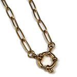 Gouden Ketting Met Een Ronde Schakel, Chique Rvs Bedelketting