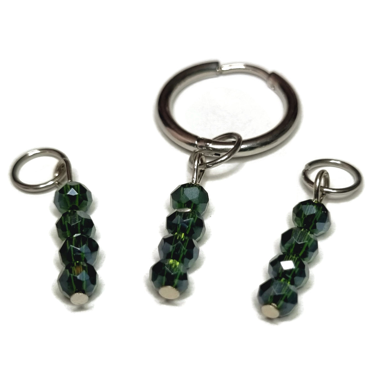 Sleutelhanger Met Groene Kristallen Kraal - Aramat Jewels®