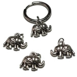 Elephant Ring Met Kleine Olifant - Handgemaakte Oor Bedels