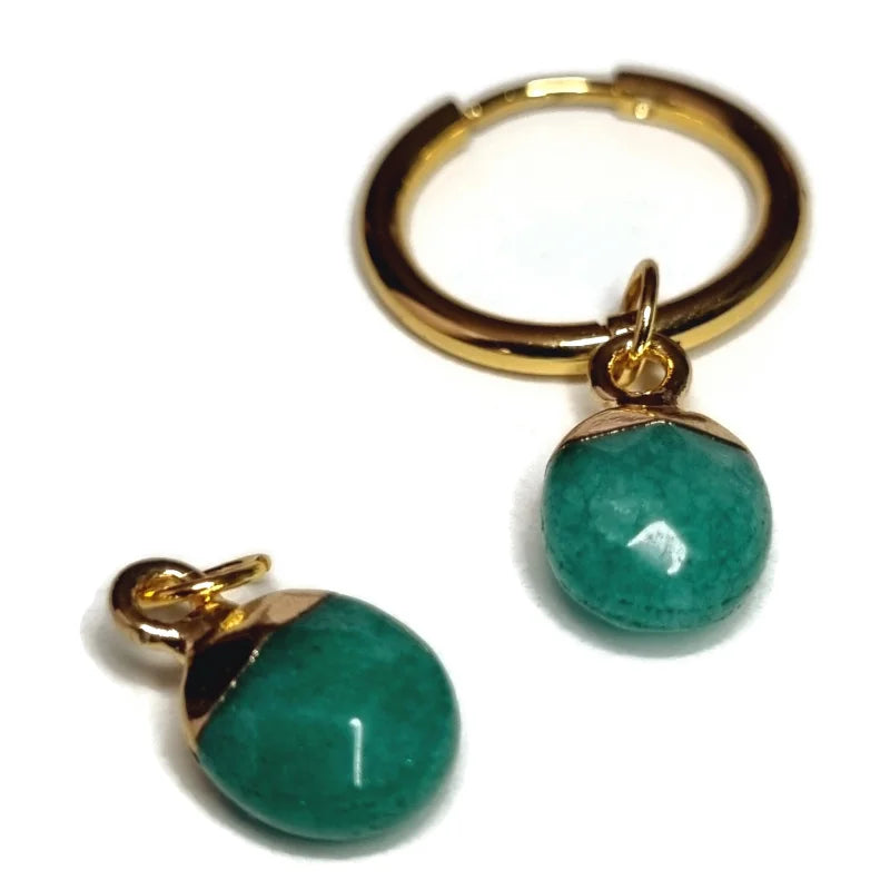 Gouden En Groene Jade Oor Bedels Van Aramat Jewels