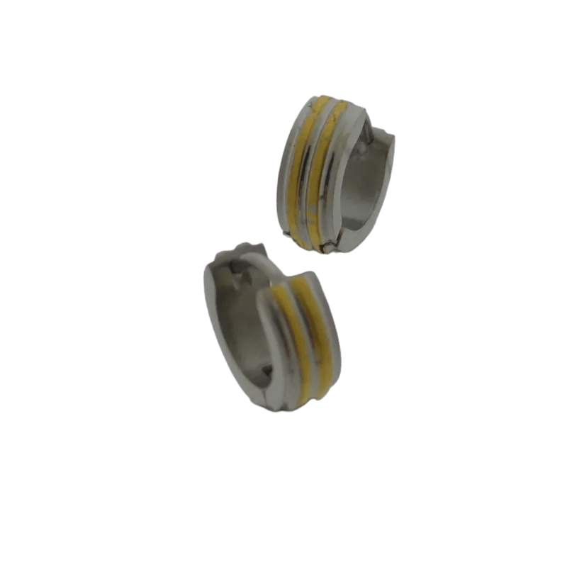 Twee ringen van geel en wit keramiek