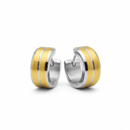 Bicolor Stainless Steel Earrings - Sustainable Earrings 14mm