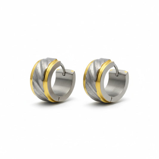 Two-tone stainless steel earrings - modern elegance