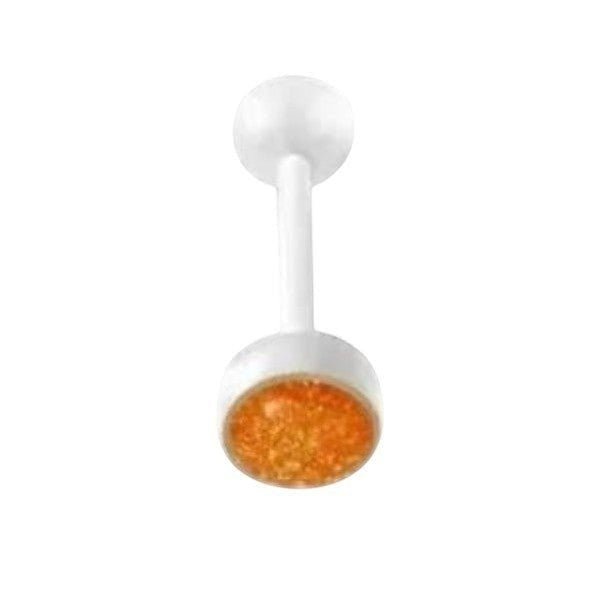 Een set van drie oranje glitterbollen