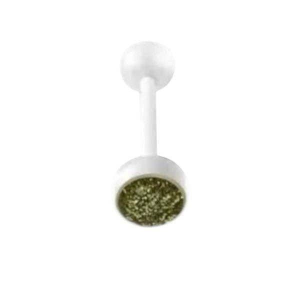 Een koptelefoon met groene glitter