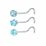 Blauwe Zirkonia Stalen Neusvleugel piercing -Neuspiercing kopen-Aramat jewels-NP61