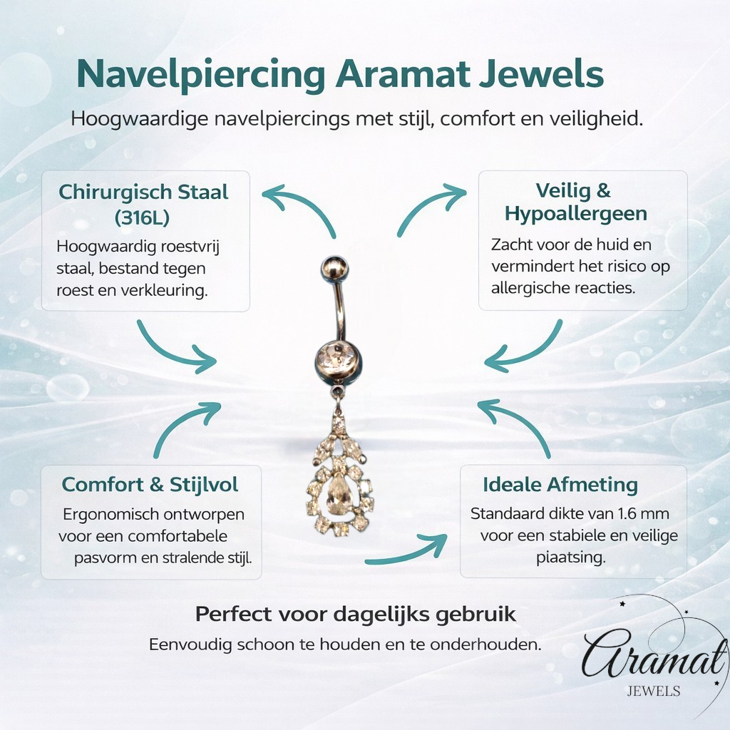 Flower Pendant Navel Piercing