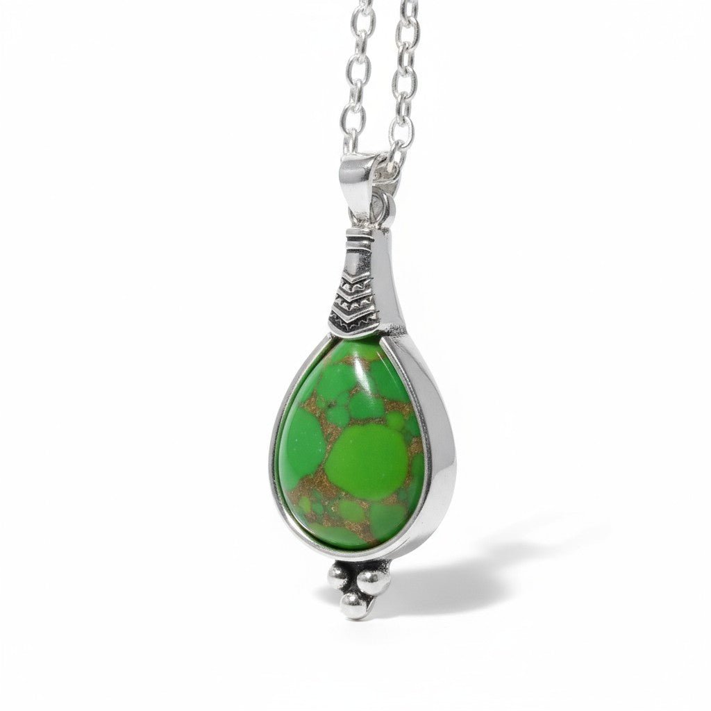Bohemien Groene Gemarmerde Ketting - Aramat Jewels - Halskettingen - cadeautip