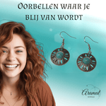 Bohemien Oorhangers met Emaille en Turquoise Steen - oor6024 - Oorhangers kopen# - 40mm - alles - bali