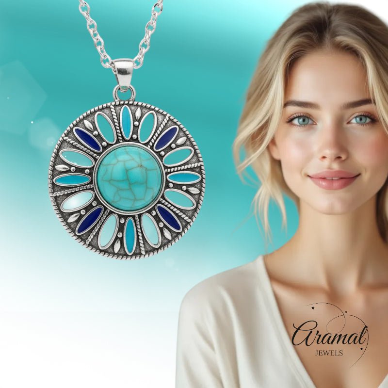 Boho Halsketting met ronde hanger - Aramat Jewels - Halskettingen - cadeautip