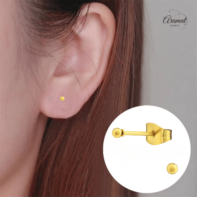 Bolletjes oorbellen – Goudkleur – 2mm - oor2721 - XE5558 - Oorbellen kopen# - 2mm - alles - bolletjes