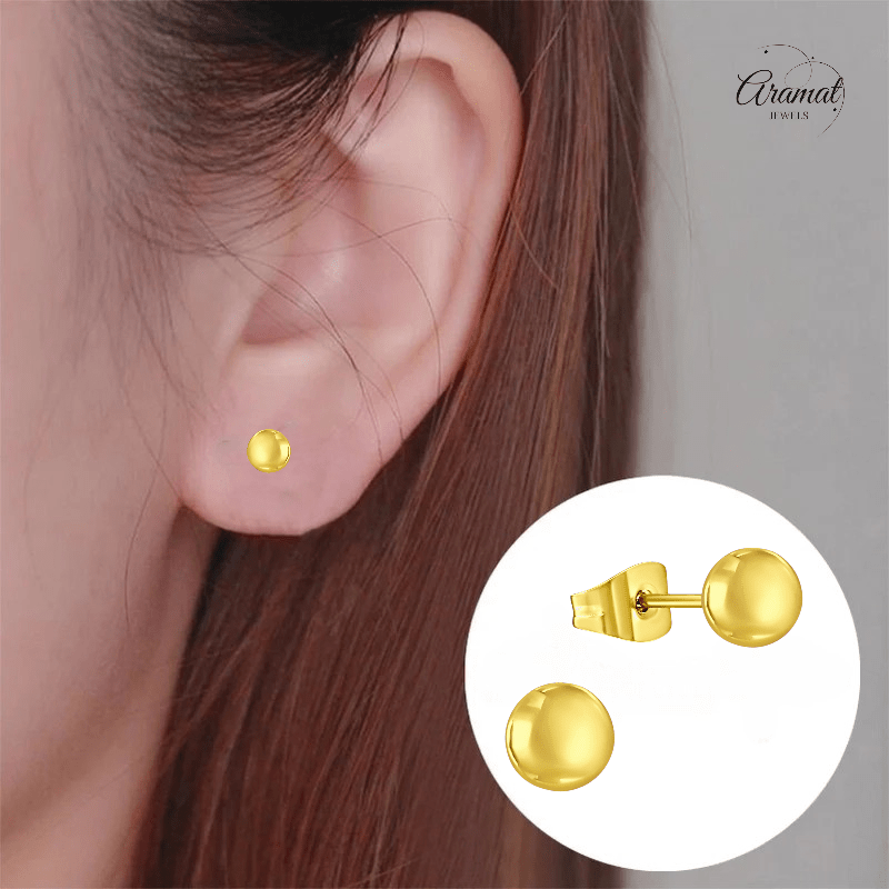 Bolletjes oorbellen – Goudkleur – 5mm - oor2191 - XE5558 - Oorbellen kopen# - 5mm - alles - bolletjes