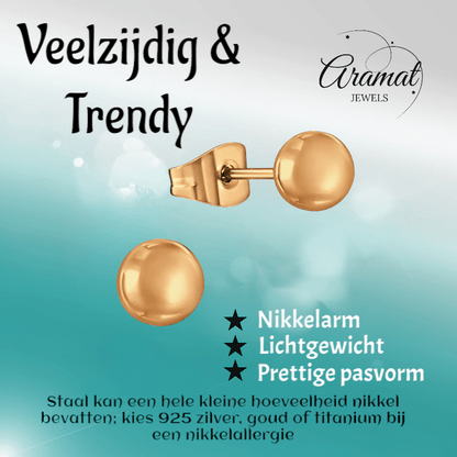 Bolletjes oorbellen – rosékleur – 5mm - oor2726 - 13819 - Oorbellen kopen# - 5mm - alles - bolletjes