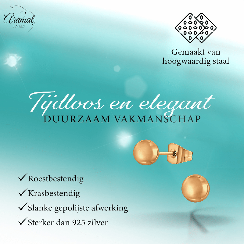 Bolletjes oorbellen – rosékleur – 6mm - oor3778 - Oorbellen kopen# - 6mm - alles - bolletjes