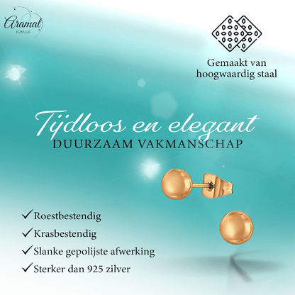 Bolletjes oorbellen – rosékleur – 6mm - oor3778 - Oorbellen kopen# - 6mm - alles - bolletjes