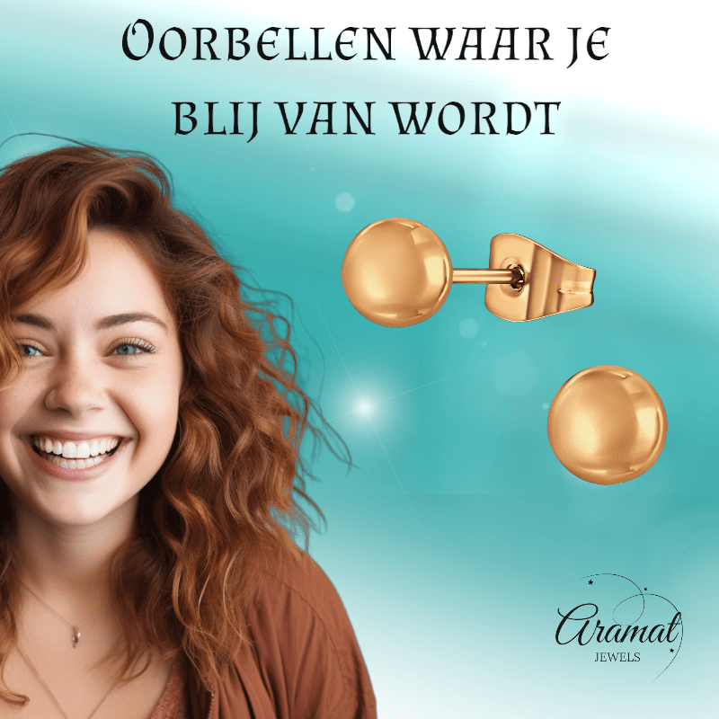 Bolletjes oorbellen – rosékleur – 7mm - oor3779 - Oorbellen kopen# - 7mm - alles - bolletjes