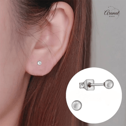 Bolletjes oorbellen – zilverkleur – 3mm - oor1382 - XE54559 - Oorbellen kopen# - 3mm - alles - bolletjes