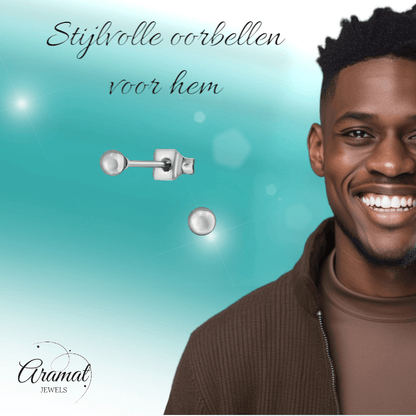 Bolletjes oorbellen – zilverkleur – 3mm - oor1382 - XE54559 - Oorbellen kopen# - 3mm - alles - bolletjes