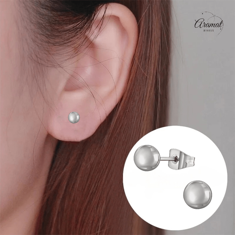 Bolletjes oorbellen – zilverkleur – 5mm - oor1375 - XE54559 - Oorbellen kopen# - 5mm - alles - bolletjes