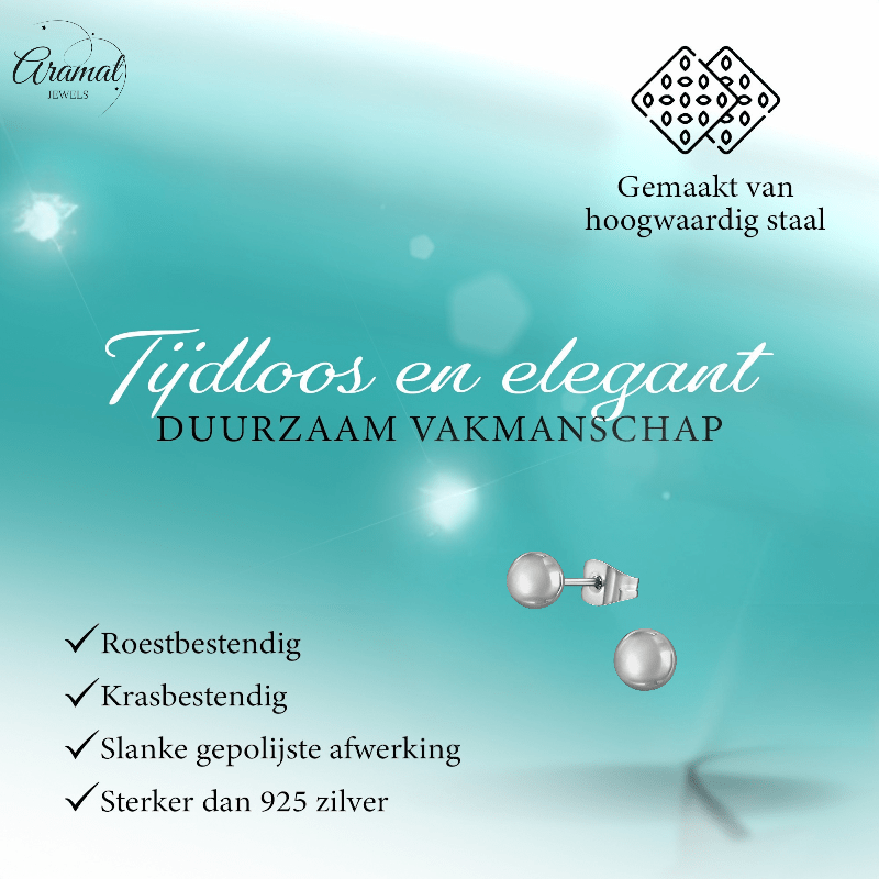 Bolletjes oorbellen – zilverkleur – 5mm - oor1375 - XE54559 - Oorbellen kopen# - 5mm - alles - bolletjes