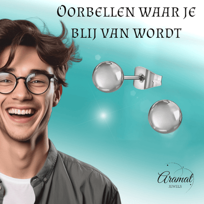 Bolletjes oorbellen – zilverkleur – 6mm - oor2745 - XE2224 - Oorbellen kopen# - 6mm - alles - bolletjes