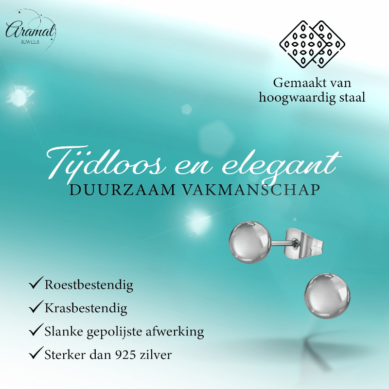 Bolletjes oorbellen – zilverkleur – 6mm - oor2745 - XE2224 - Oorbellen kopen# - 6mm - alles - bolletjes