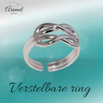 Brede Damesring met Geknoopt Motief | RVS - One Size - ring380 - Ringen kopen# - Zilverkleur - alles - boho