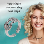 Brede Damesring met Geknoopt Motief | RVS - One Size - ring380 - Ringen kopen# - Zilverkleur - alles - boho