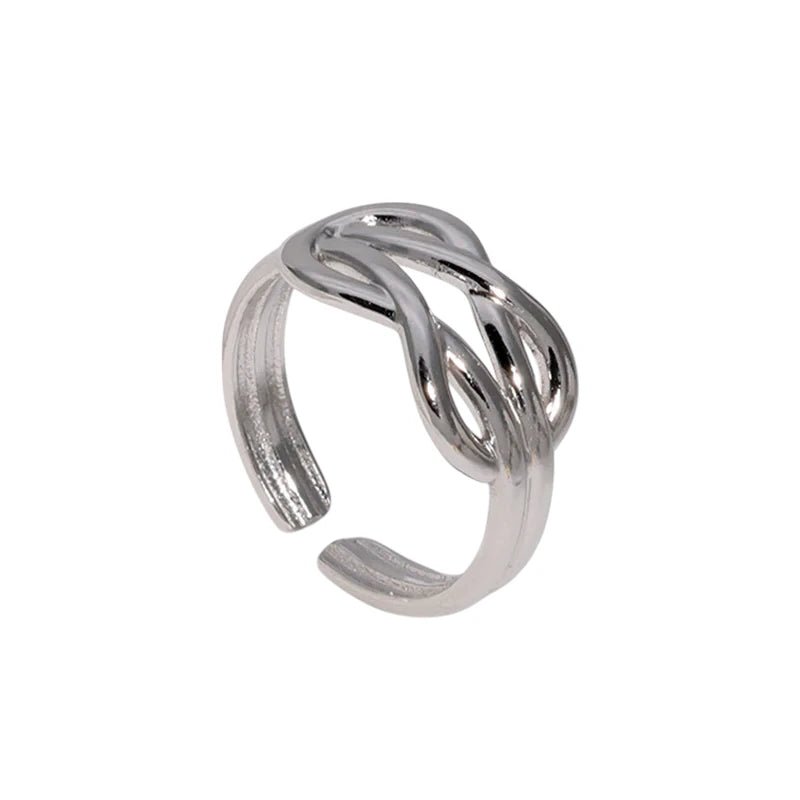 Brede Damesring met Geknoopt Motief | RVS - One Size - ring380 - Ringen kopen# - Zilverkleur - alles - boho