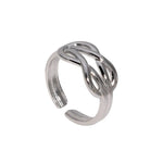 Brede Damesring met Geknoopt Motief | RVS - One Size - ring380 - Ringen kopen# - Zilverkleur - alles - boho