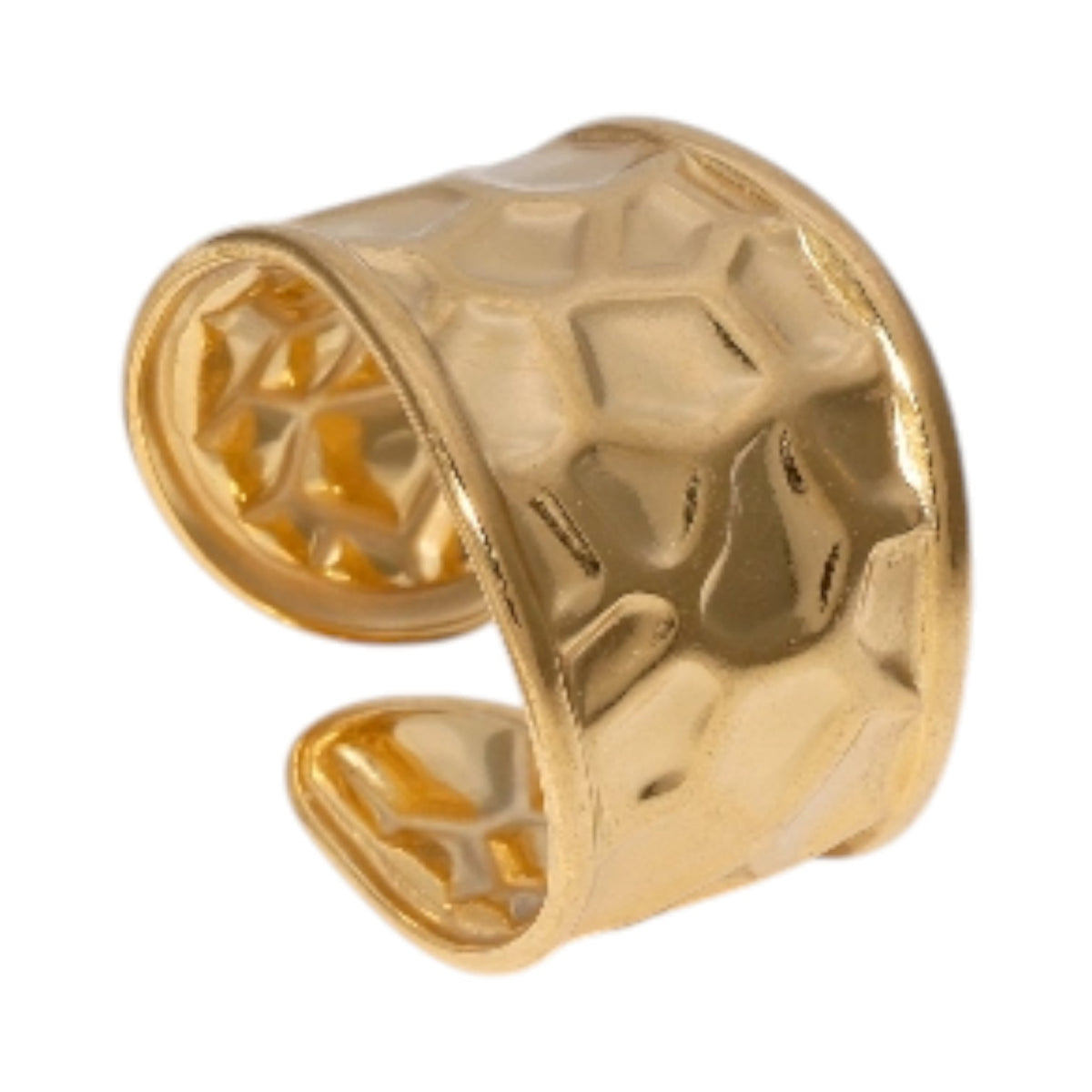 Brede Verstelbare Damesring met Geometrisch Design - 15mm RVS - Aramat Jewels - Ringen - cadeautip