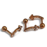 Rosékleurige Barbell Piercing - Oorpiercing Pijltje-links-12x5.5mm | Lichaamssieraden