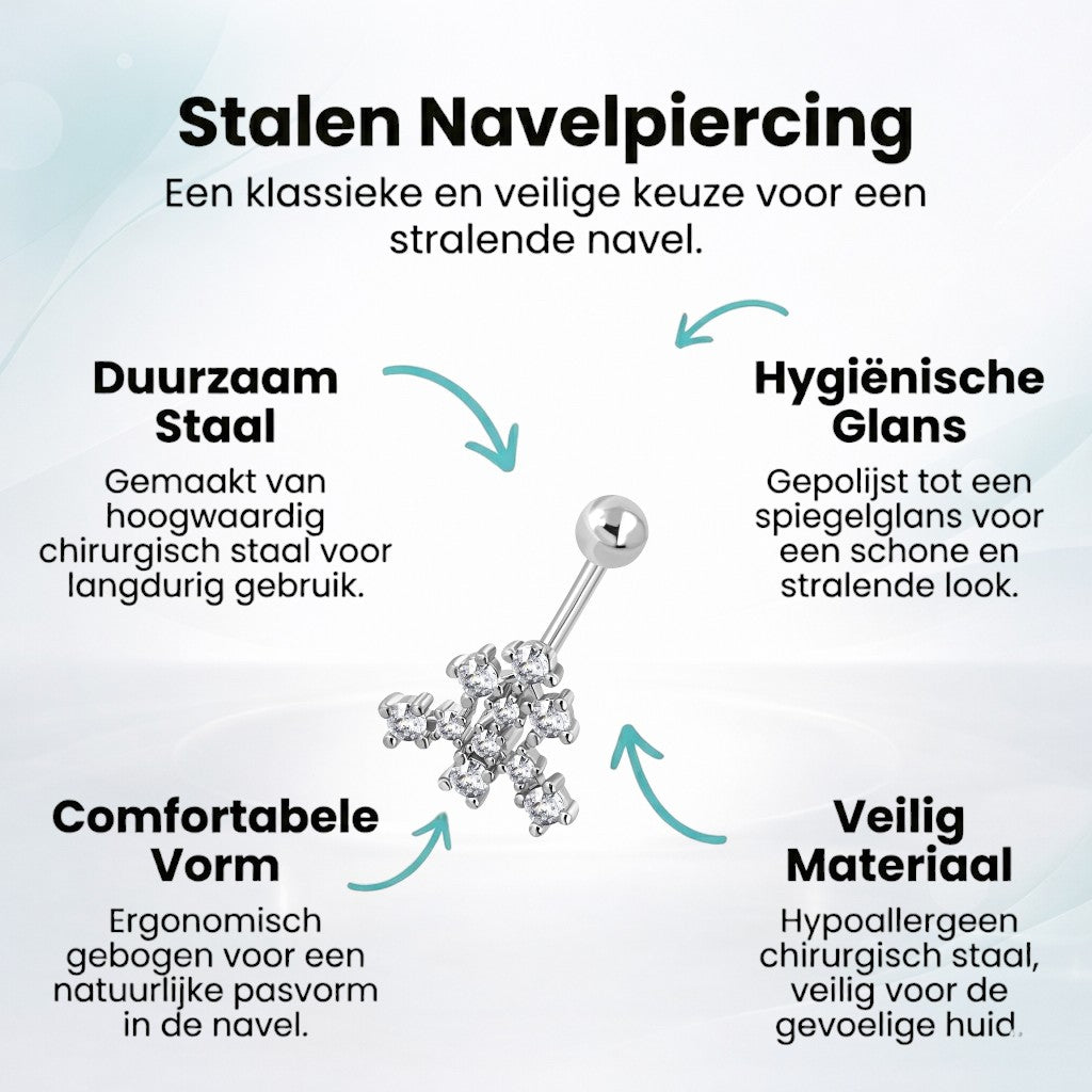 Surgical Steel Navel Piercing with Zirconia