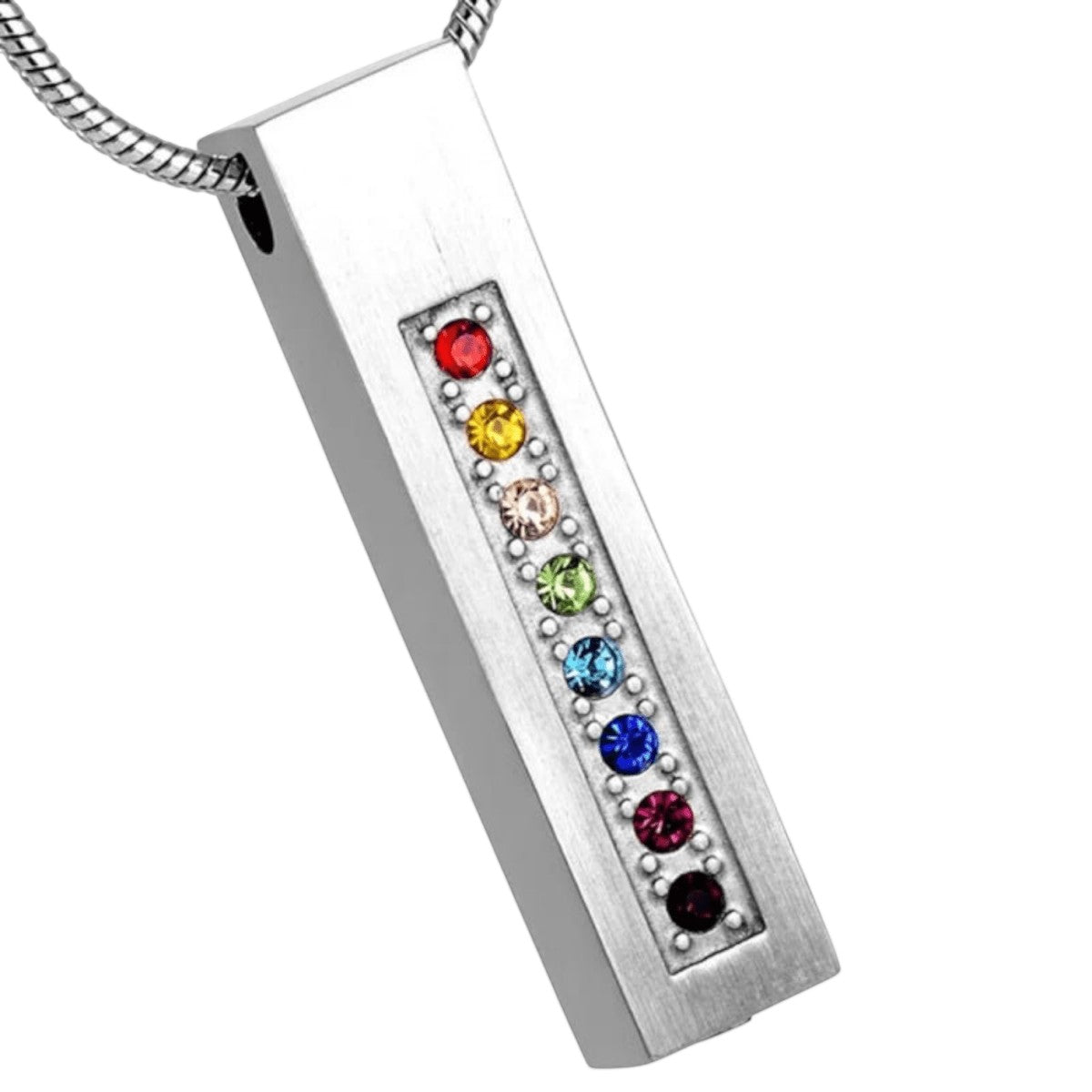 Crematiehanger buis multi - zirkonia – zilverkleur – 34mm - Aramat Jewels - Gedenkhangers - cadeautip