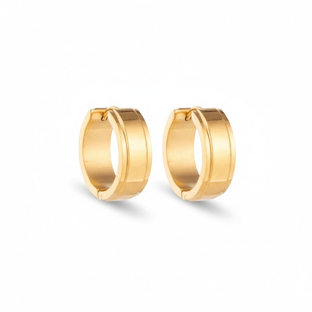 Creolen – RVS Goudkleur met Opstaande Rand (13mm of 20mm) - Aramat Jewels - Oorringen - cadeautip