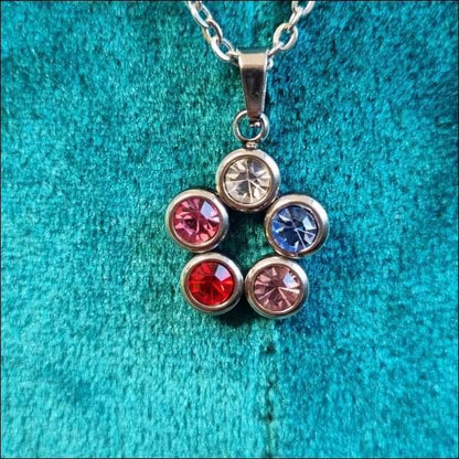 Zirkonia Halsketting Staal Met Drie Edelstenen - Aramat Jewels