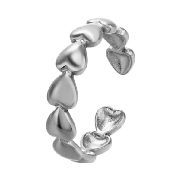 Dames Schakelring met Hartjesrand | 5mm - RVS
