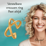 Damesring Verstelbaar – Open Gekruisde Ring – One Size - ring320 - 76741 - Ringen kopen# - Goudkleur - alles - boho