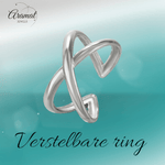 Damesring Verstelbaar – Open Gekruisde Ring – One Size - ring330 - 76739 - Ringen kopen# - Zilverkleur - alles - boho