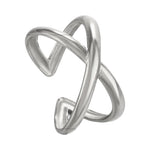 Damesring Verstelbaar – Open Gekruisde Ring – One Size - ring330 - 76739 - Ringen kopen# - Zilverkleur - alles - boho