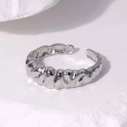 Damesring Verstelbaar – Open Ring met Motief – One Size - ring341 - 73884 - Ringen kopen# - Zilverkleur - alles - boho