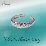 Damesring Verstelbaar – Open Ring met Motief – One Size - ring341 - 73884 - Ringen kopen# - Zilverkleur - alles - boho