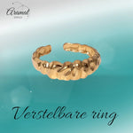 Damesring Verstelbaar – Open Ring met Motief – One Size - ring308 - 73909 - Ringen kopen