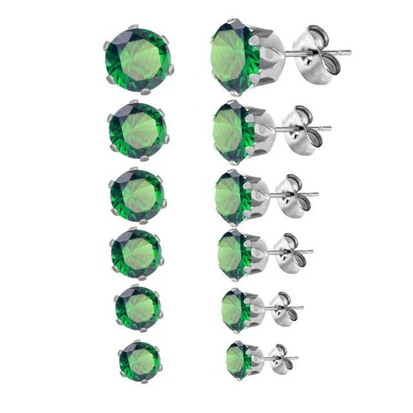 Donker Groene zirkonia Oorbellen